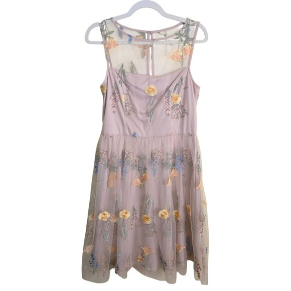 Jessica Howard Stunning Tulle Overlay Floral Embroidered Fairy Dress Size 10 - Picture 2 of 9